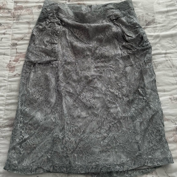 La Petite Francaise Jupe Lori light grey lace lined skirt size 42 Made in France - Picture 12 of 14